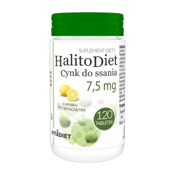 HalitoDiet Cynk do ssania 7,5 mg, tabletki do ssania, 120 szt.