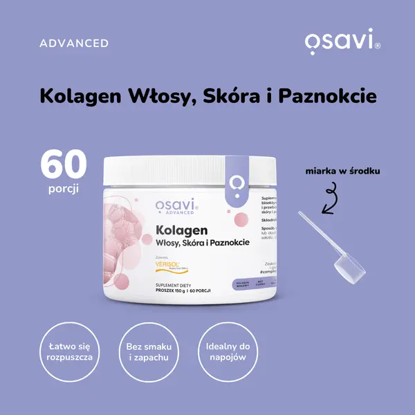 Коллаген Osavi Verisol, для волос, кожи и ногтей, порошок, нейтральный вкус, 150 г — фото 4