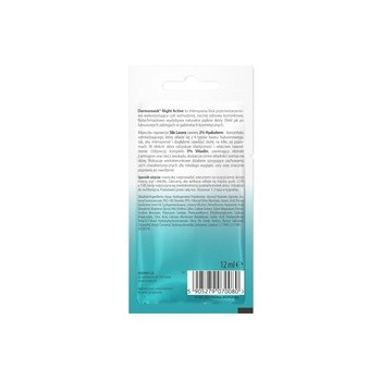 Dermomask Night Active Eksfoliacja, maseczka naprawcza, 12 ml, 1 saszetka