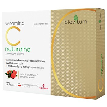 Biovitum Naturalna Witamina C, tabletki, 30 szt.