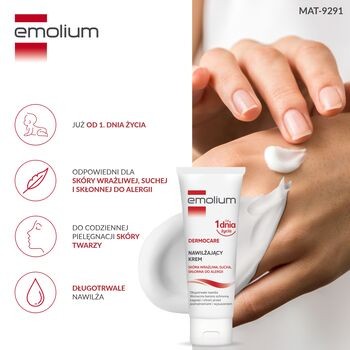 Emolium Dermocare, krem do skóry suchej i wrażliwej, skłonnej do alergii,  75 ml