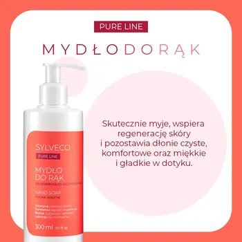 Sylveco Pure Line, regenerująco-oczyszczające, mydło do rąk, płyn, 300 ml