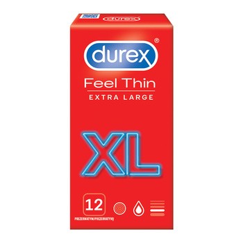 Durex Feel Thin XL, prezerwatywy, 12 szt.