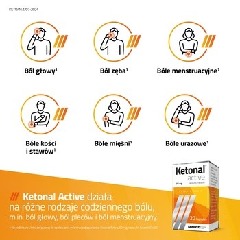 Ketonal Active, 50 mg, kapsułki twarde, 10 szt.