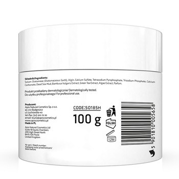 Apis Acne Stop, maska algowa dla cery trądzikowej z bambusem, zieloną herbatą i czarnym błotem z Morza Martwego, 100 g