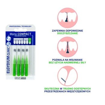 Elgydium Clinic Mono Compact 6, szczoteczka międzyzębowa, 4 szt.
