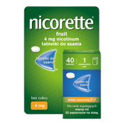 Nicorette Fruit, 4 mg, tabletki do ssania, 40 szt.