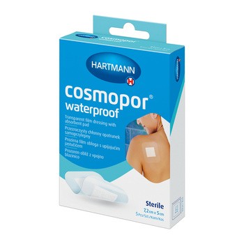 Cosmopor Waterproof, samoprzylepny opatrunek jałowy, 7,2 x 5 cm, 5 szt.