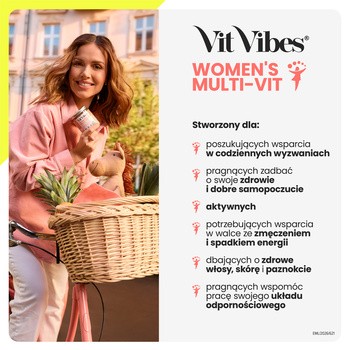 Vit Vibes Women's Multi-Vit, żelki, smak pomarańcza-mango, 60 szt.