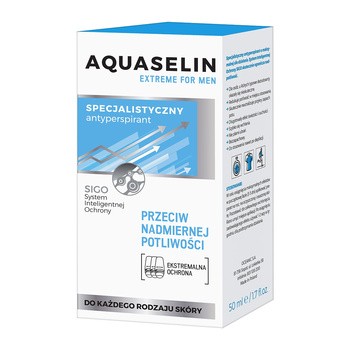 Aquaselin Extreme Men, specjalistyczny antyperspirant roll-on, 50 ml