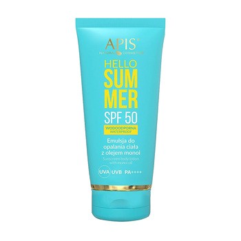 Apis Hello Summer, emulsja do opalania ciała z olejem monoi SPF 50, 200 ml