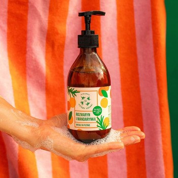 Mydlarnia 4Szapki, naturalne mydło w płynie Rozmaryn i Mandarynka, 300 ml