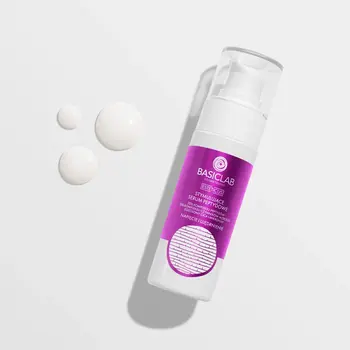 BasicLab Esteticus, stymulujące serum peptydowe do twarzy na noc Napięcie i Ujędrnienie, 30 ml