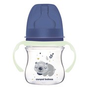 Canpol Babies Easy Start, Sleepy Koala, butelka szeroka antykolkowa ze świecącymi uchwytami, niebieska, 120 ml, 1 szt. https://azcdn.doz.pl/image/d/product/e4e2e32b-scale-180x180.png