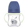 Canpol Babies Easy Start, Sleepy Koala, butelka szeroka antykolkowa ze świecącymi uchwytami, niebieska, 120 ml, 1 szt.