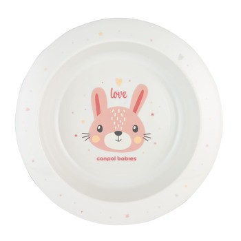 Canpol Babies, miska plastikowa Cute Animals, 270 ml, różowy, 1 szt.