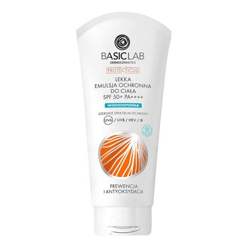 BasicLab Protecticus, lekka emulsja ochronna do ciała SPF 50+ PA++++, 100 ml