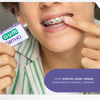 Gum Ortho, wosk ortodontyczny, miętowy, 1 szt.