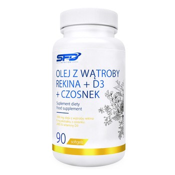 SFD Olej Z Wątroby Rekina + D3 + Czosnek, kapsułki miękkie, 90 szt.