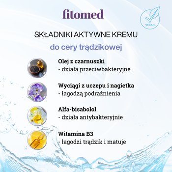 Fitomed, krem ultranawilżający do cery trądzikowej, Uczep trójlistny, 30 g