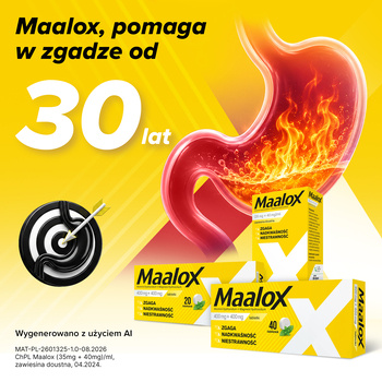 Maalox, (35 mg+40mg)/ml, zawiesina doustna, 250 ml