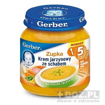 Gerber, zupka-krem jarzynowy ze schabem, 130 g