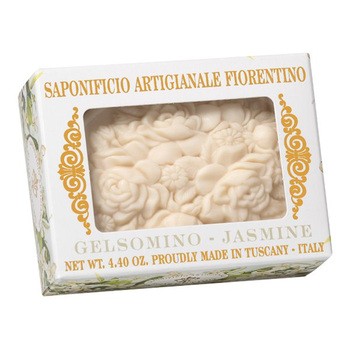 Saponificio Artigianale Fiorentino, naturalne mydło w pudełku z okienkiem, jaśmin, 125 g