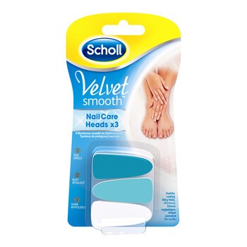 Scholl Velvet Smooth, wymienne nasadki do elektrycznego systemu pielęgnacji paznokci, 3 szt.
