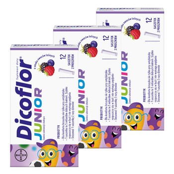 Zestaw 3 x Dicoflor Junior, saszetki z proszkiem, 12 szt.