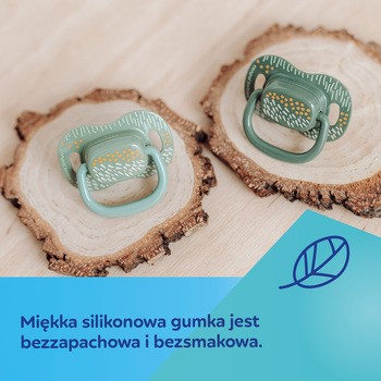 Canpol Babies Mountains, smoczek uspokajający, silikonowy symetryczny, 0-6 m, zielony, 2 szt.