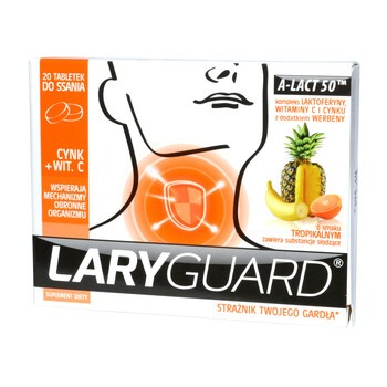 Laryguard, tabletki do ssania, smak tropikalny, 20 szt