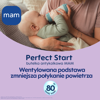 MAM Perfect Start, butelka antykolkowa, 2+ miesięcy, beżowa, 1 szt.