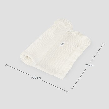 Lionelo Muslin Blanket, niemowlęcy kocyk muślinowy, Natural Cream, 1 szt.
