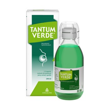 Tantum Verde, 0,15%, roztwór do płukania jamy ustnej i gardła, 240 ml