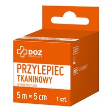 DOZ PRODUCT Uniwersalny przylepiec tkaninowy, 5 m x 5 cm, 1 szt.