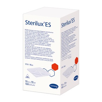 Sterilux ES, kompresy niejałowe, 17-nitkowe, 16 warstwowe, 10 cm x 10 cm, 100 szt.