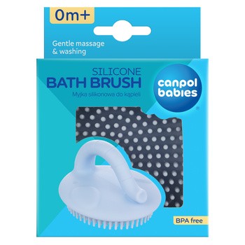 Canpol Babies, myjka silikonowa do kąpieli, niebieska, 1 szt.