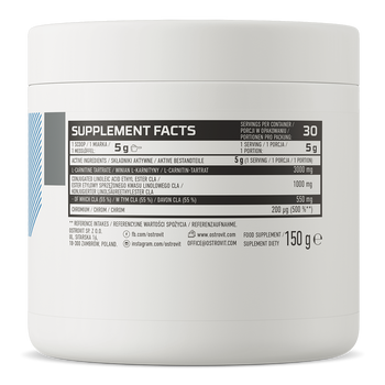 OstroVit 3C CLA Carnitine Chromium, proszek, smak kiwi, 150 g
