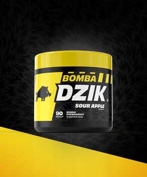 Dzik Bomba Preworkout Sour Apple, proszek, smak kwaśne jabłko, 300 g