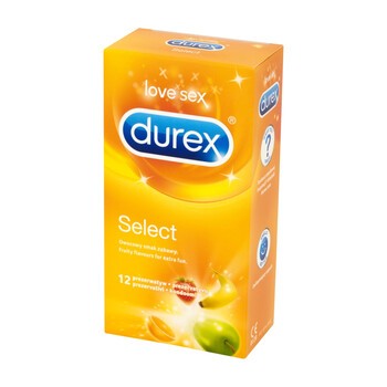 Durex Select, prezerwatywy ze środkiem nawilżającym, 12 szt