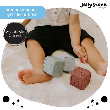 Jellystone Designs, silikonowe kostki edukacyjne, szałwia i jagoda, 2 szt.