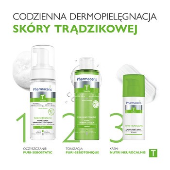Pharmaceris T Puri-Sebostatic, nawilżająca pianka oczyszczająca do skóry trądzikowej i nadreaktywnej, 150 ml