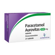 Paracetamol Aurovitas, 500 mg, tabletki, 24 szt.