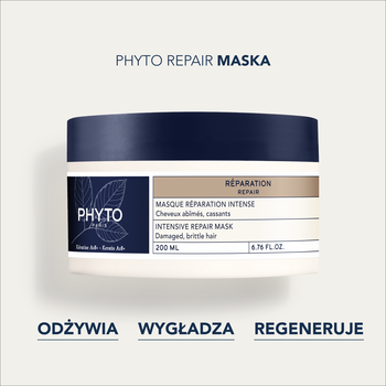 Phyto Repair, maska odbudowująca do włosów z keratyną, 200 ml