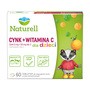 Naturell Cynk + Witamina C dla dzieci, tabletki do rozgryzania i żucia, smak pomarańczowy, 60 szt.