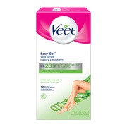 alt Veet Easy-Gel, plastry z woskiem, skóra sucha, 12 szt.