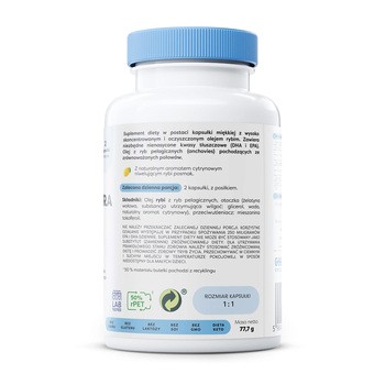 Osavi, Omega-3 Extra 1300 mg, smak cytrynowy, kapsułki miękkie, 120 szt.
