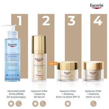 Eucerin Hyaluron-Filler + Elasticity, krem na dzień SPF 15, do skóry dojrzałej, przeciwzmarszczkowy, 50 ml