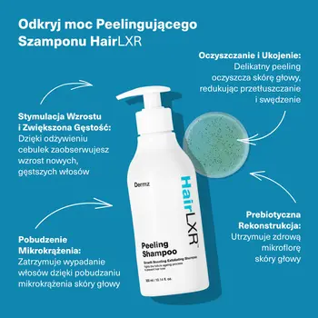 Dermz HairLXR, szampon peelingujący, 300 ml