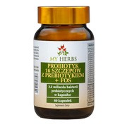 My Herbs Probiotyk 16 Szczepów z Prebiotykiem + FOS, kapsułki, 60 szt. https://azcdn.doz.pl/image/d/product/a2096861-scale-180x180.png